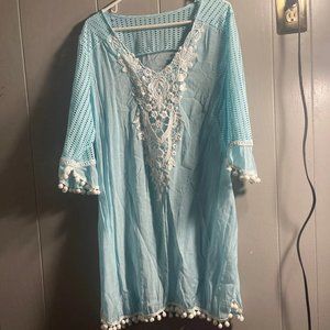 Blue Top with Lace